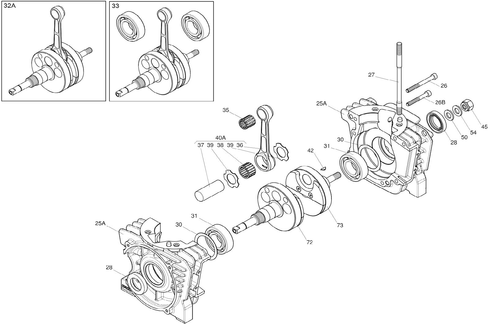 KA100 Crankcase | Crankshaft