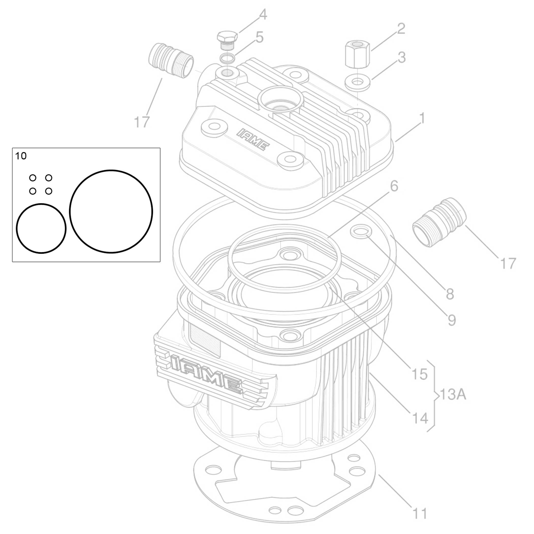 (10) IAME Head O-Ring - Full Set