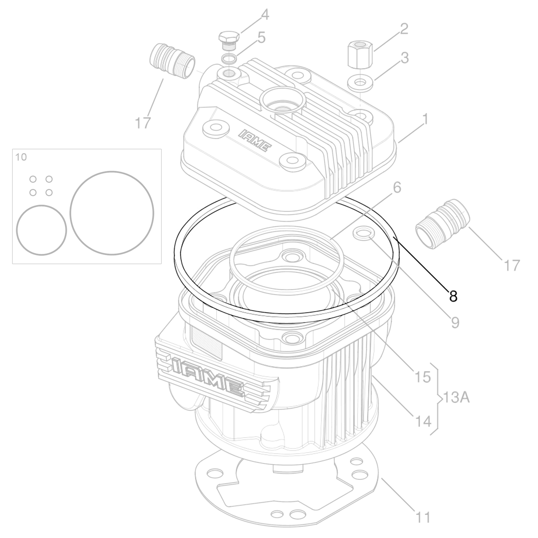 (8) IAME Head O-Ring - Outer