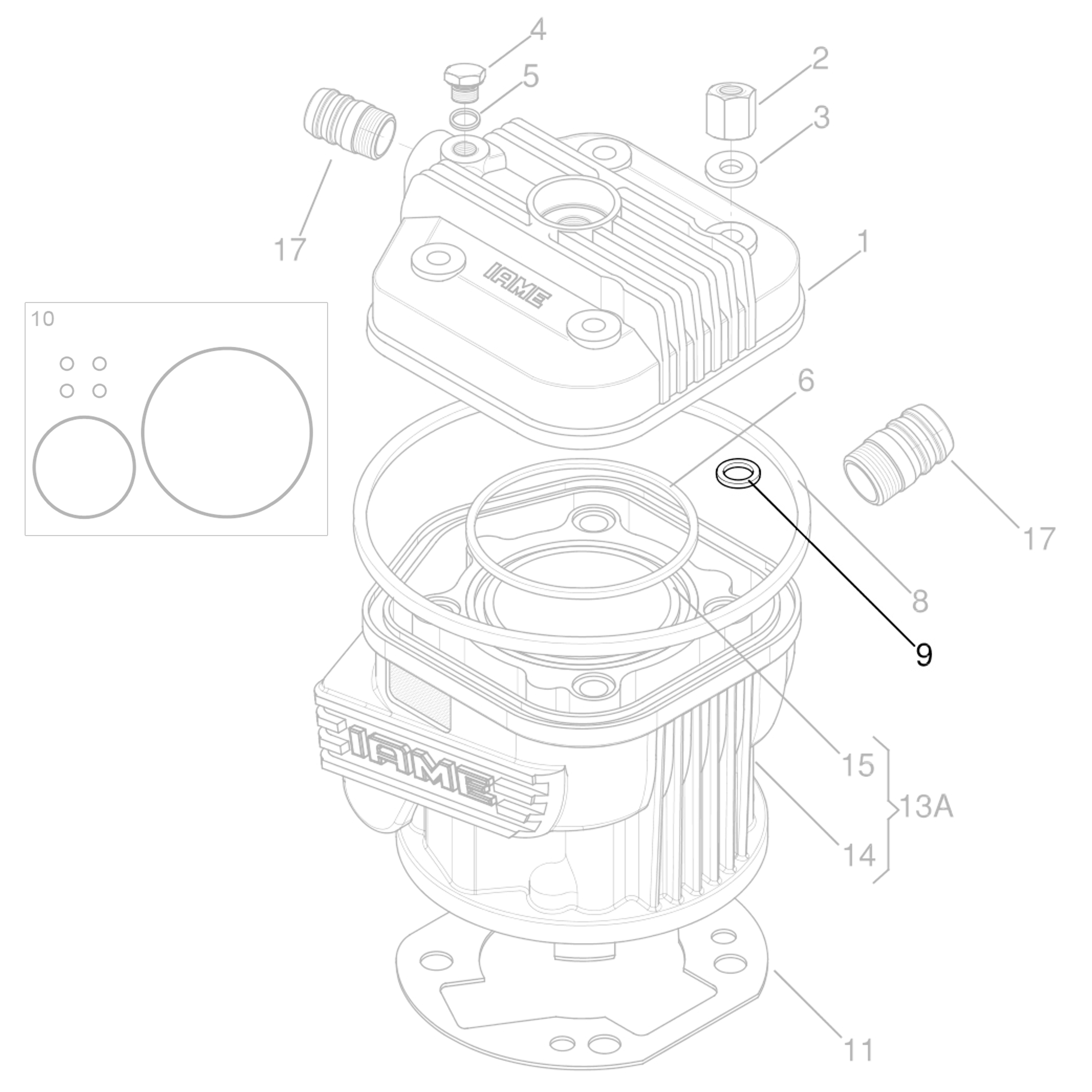 (9) IAME Head O-Ring - Stud
