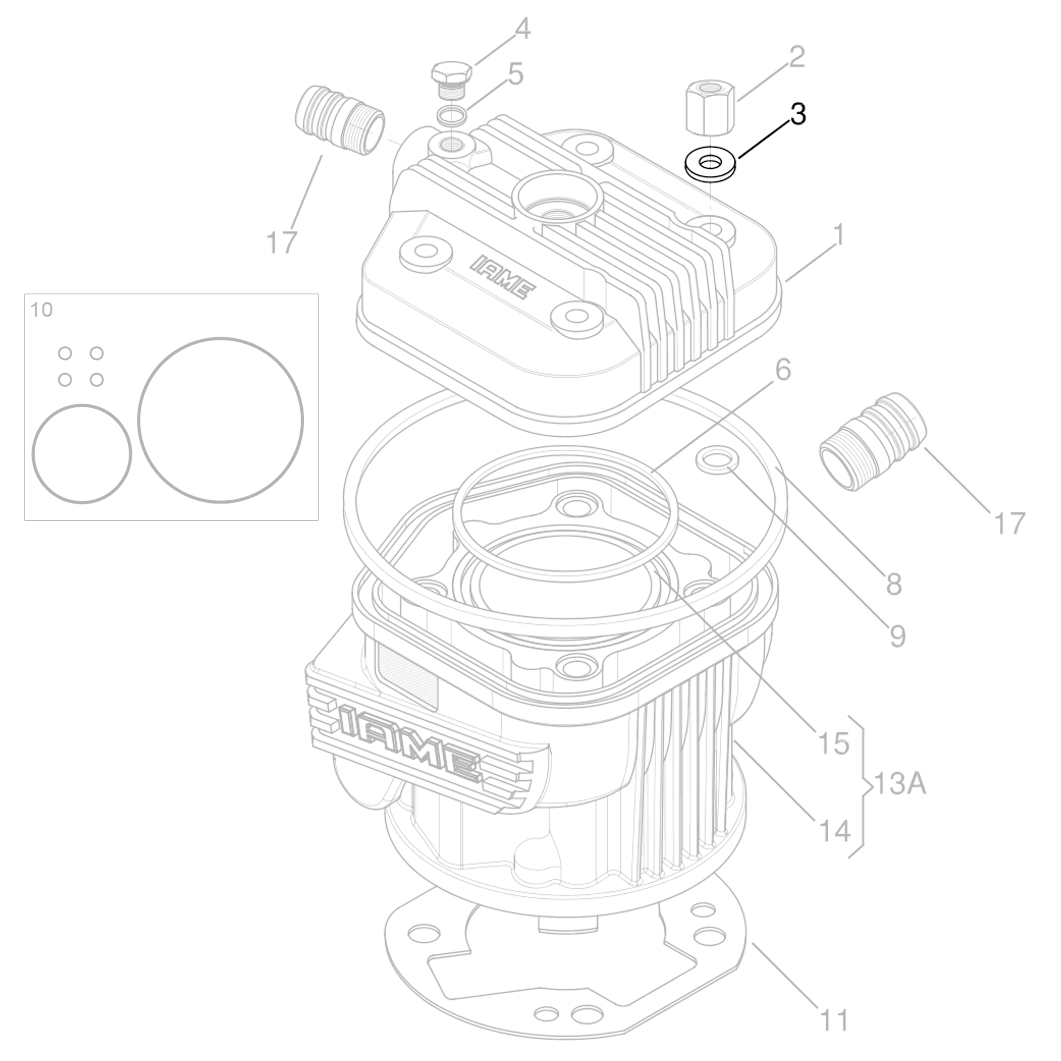 IAME X30 Head Nut Washer 3mm