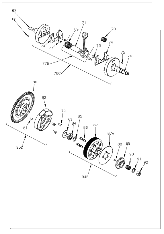 ROK Mini Crankshaft | Clutch | Piston