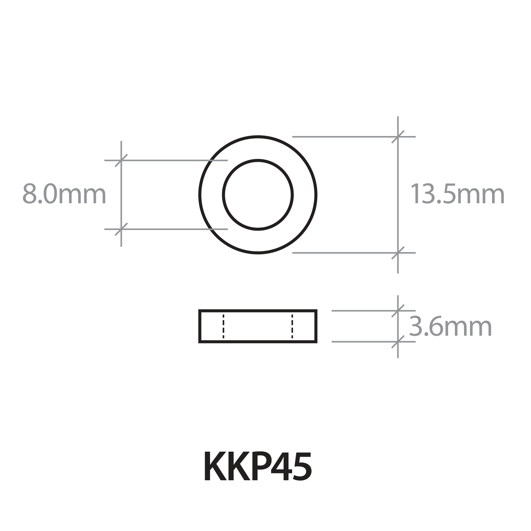 KKP45 Spacer Dimensions