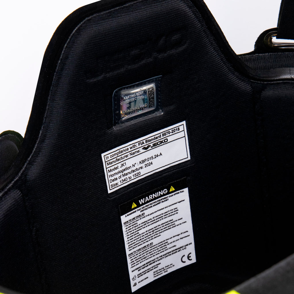 Jecko Rib Protector JK1 CIK Fluro Yellow | Black Interior