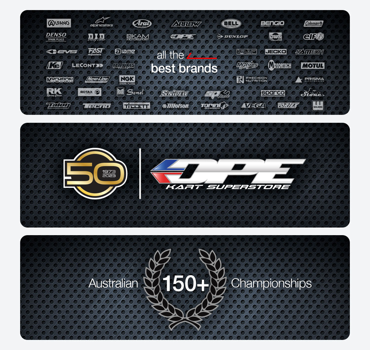 DPE delivering the world's best karting products since 1973