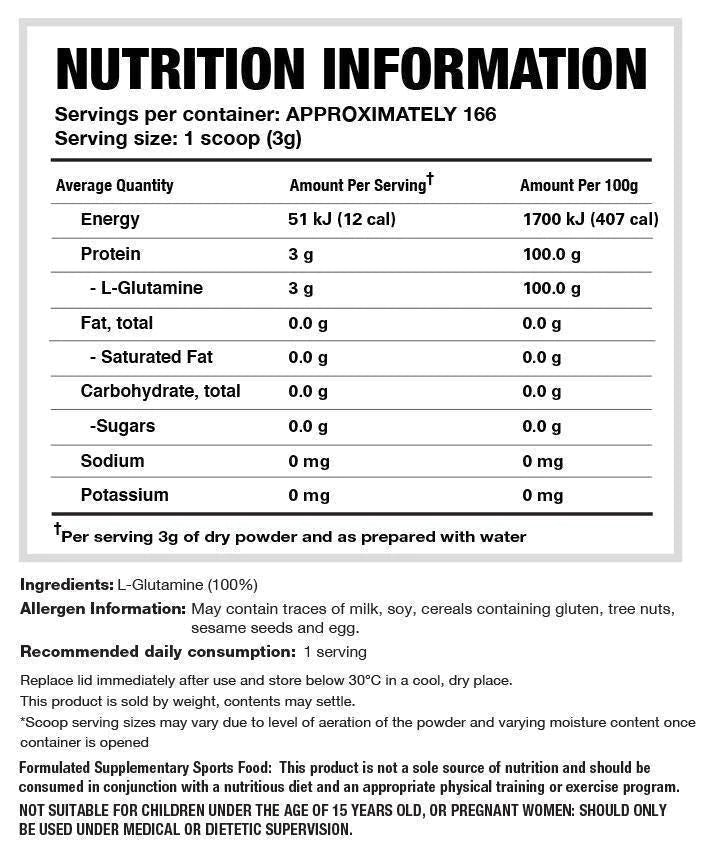Precision Nutrition L-Glutamine 500g Unflavoured